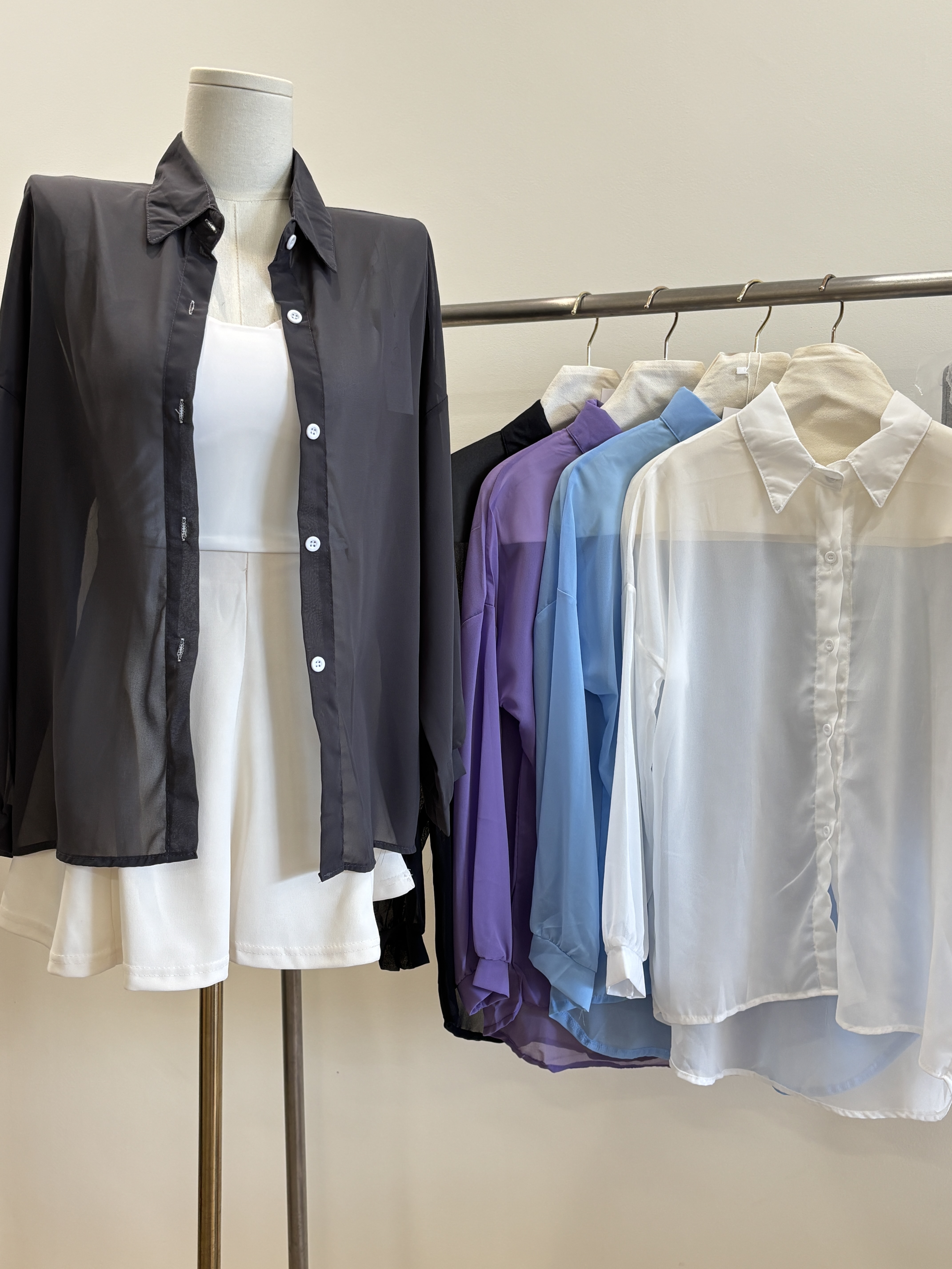 薄款长袖衬衫 防晒衫