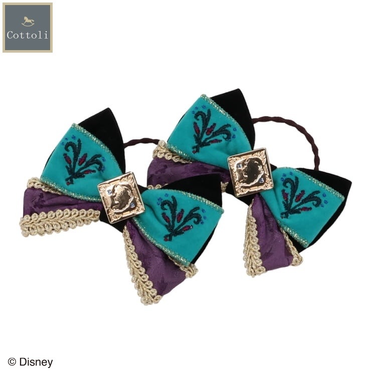 🇯🇵限時預訂 日本直送🇯🇵Cottoli x Disney公主系列Elsa刺繡閃石蝴蝶結髮圈兩件套