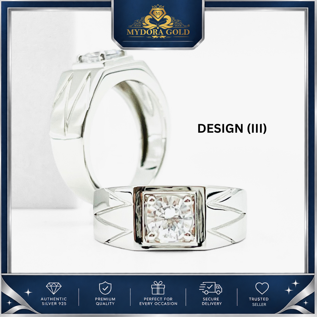 MYDORA 925 Silver Ring - Cincin Imperial Edge Collection