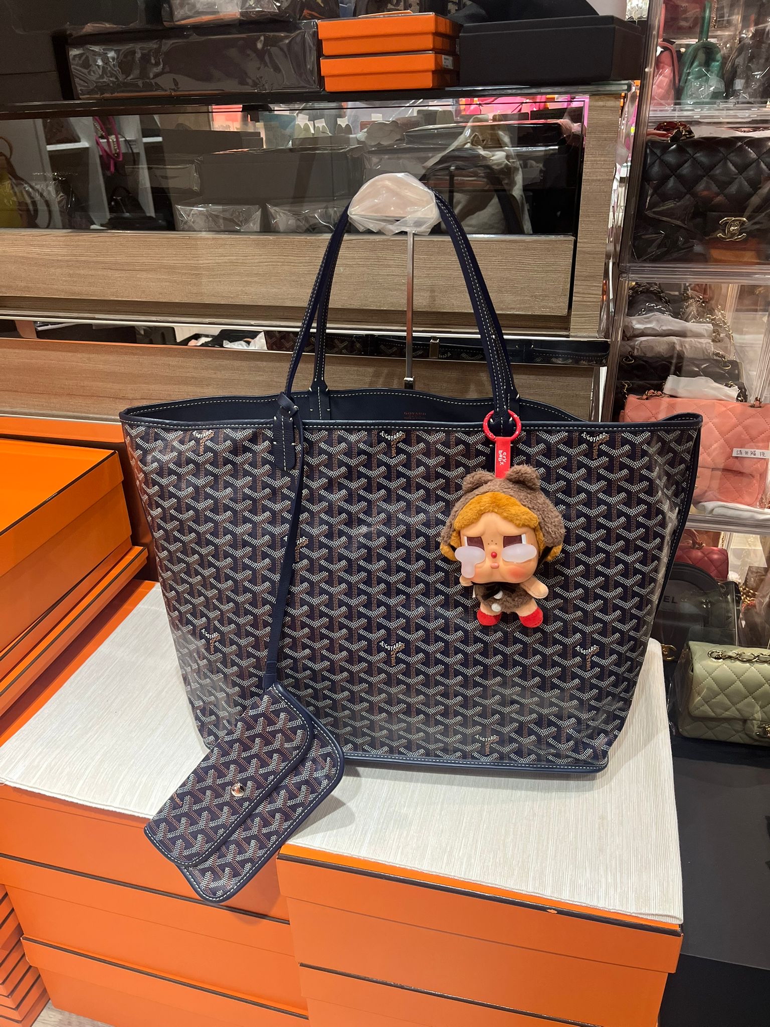 Goyard Anjou gm tote bag Navy 100%Authentic ,98%new ✅香港專門店收據 ✅dust bag
