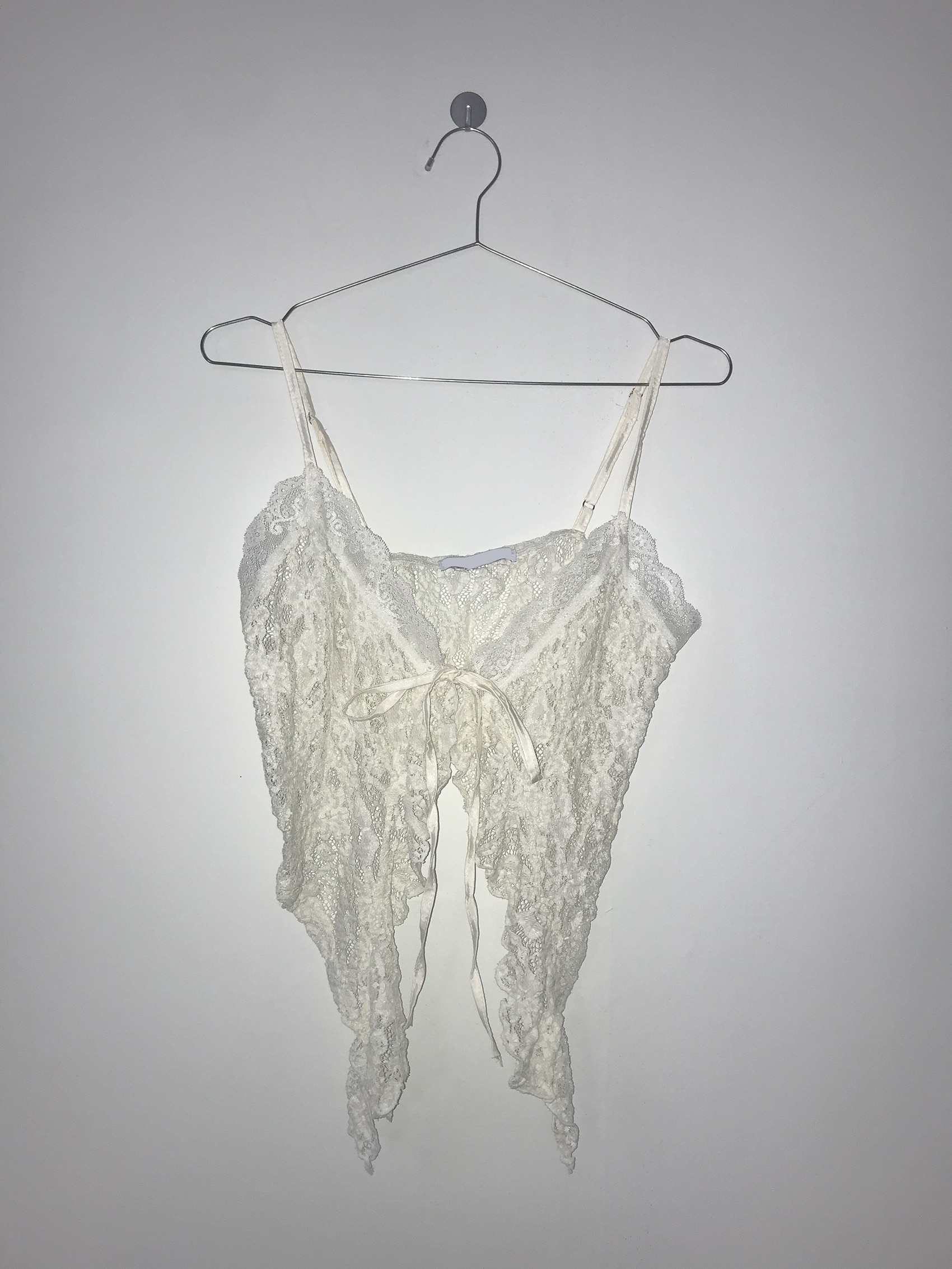 Sheer Lace Ruffled Cami