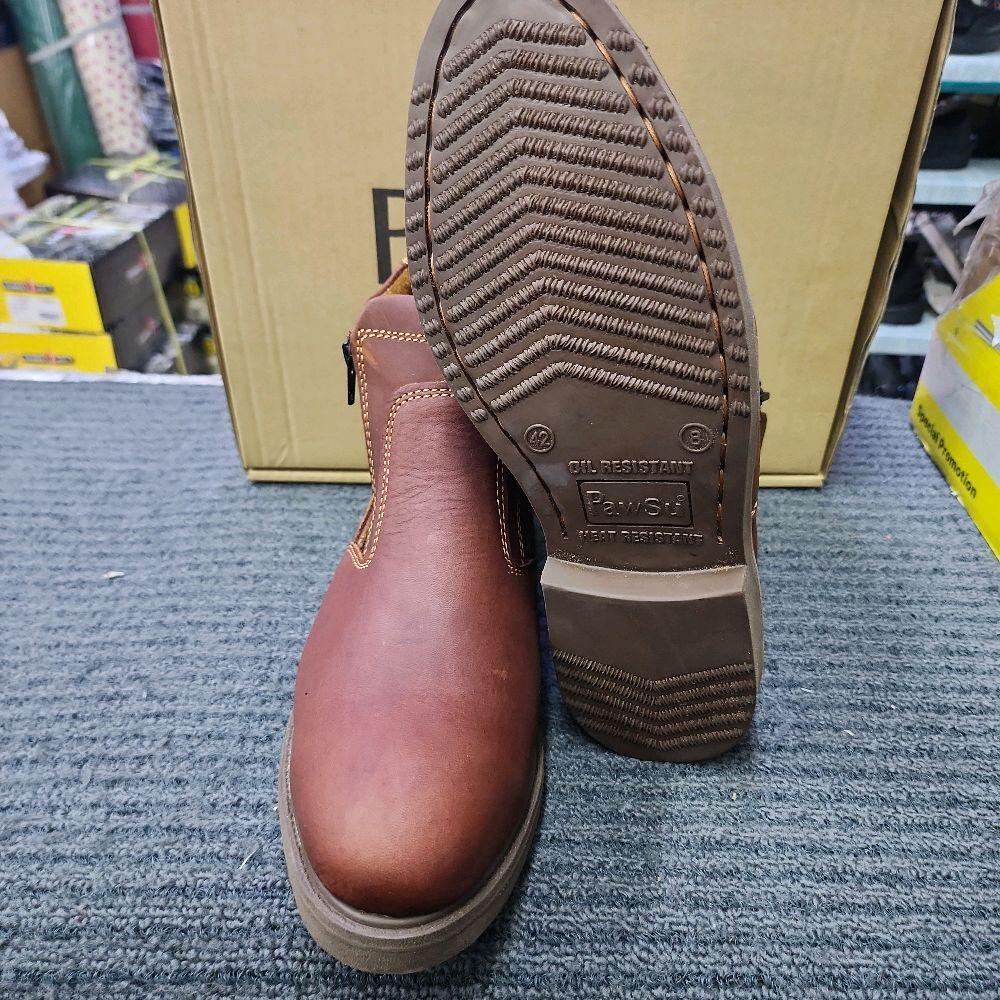 PawSu 802 double zip mid cut Safety shoes brown