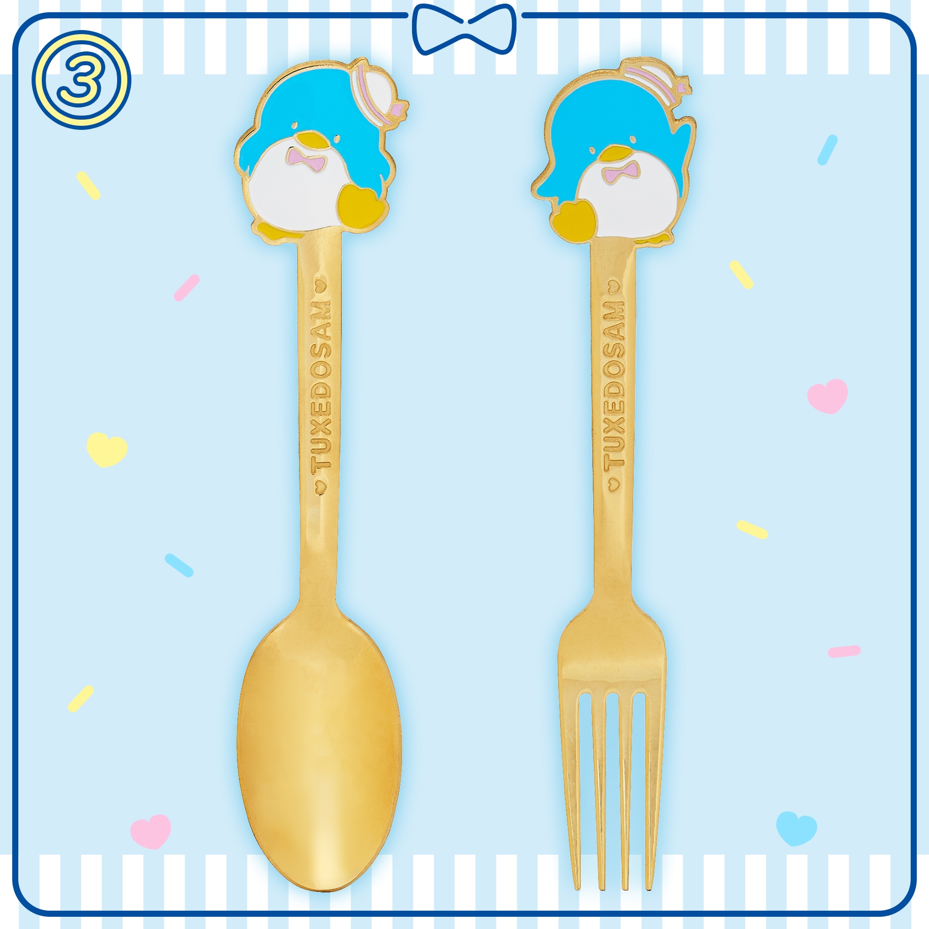 🌸 【預訂】TuxedoSam Birthday-No.3-餐具Set