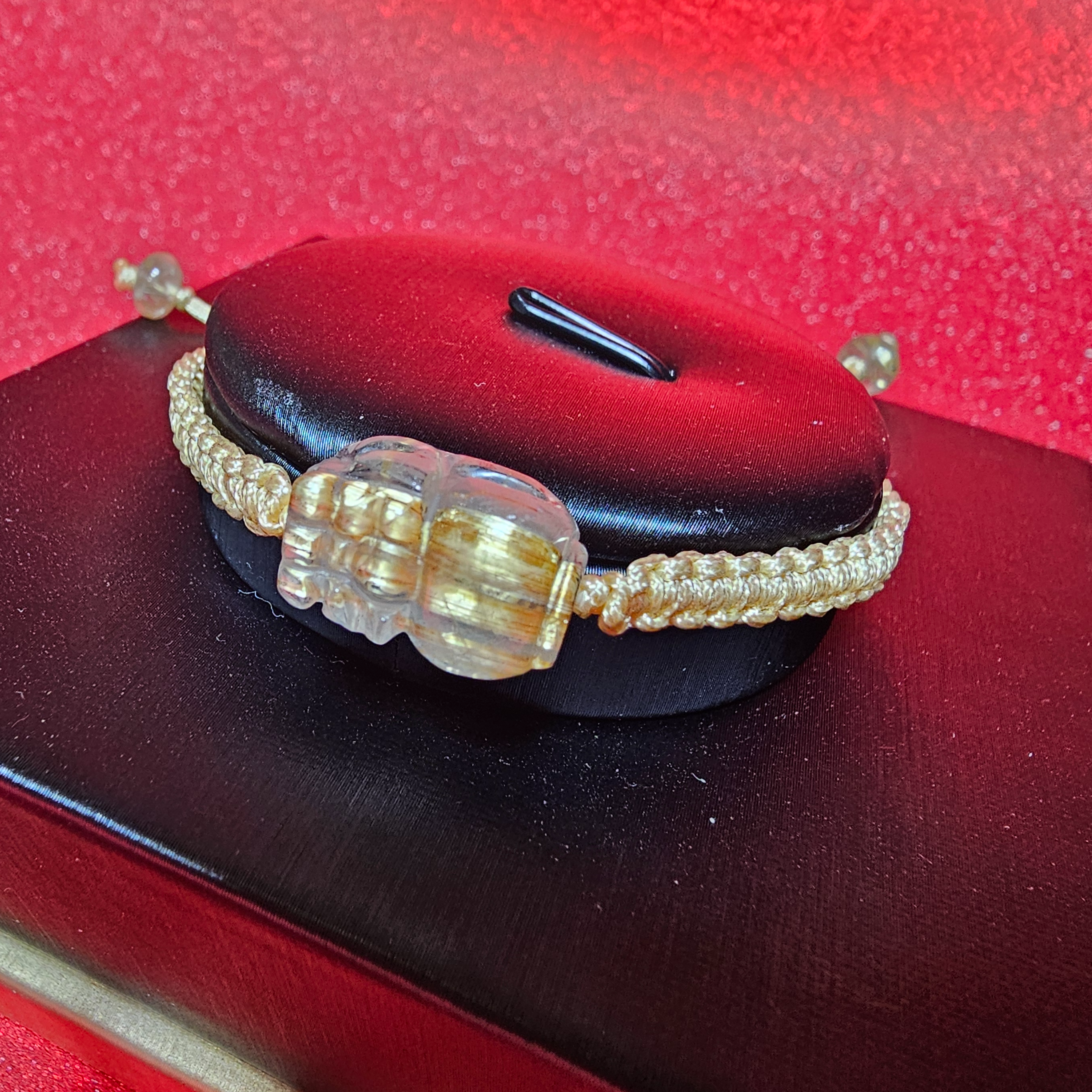 金髮晶貔貅織繩手鏈