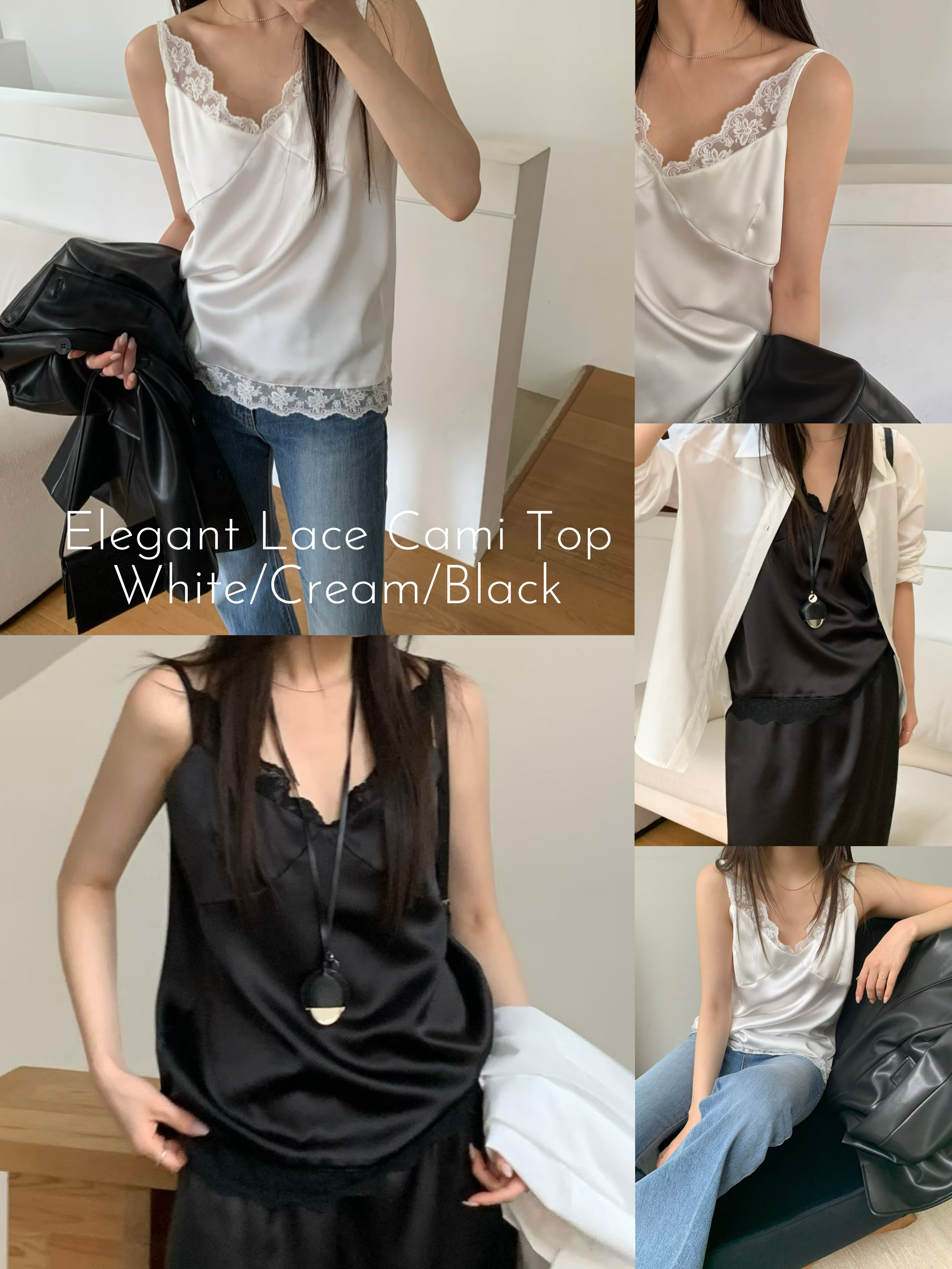Elegant silky lace top