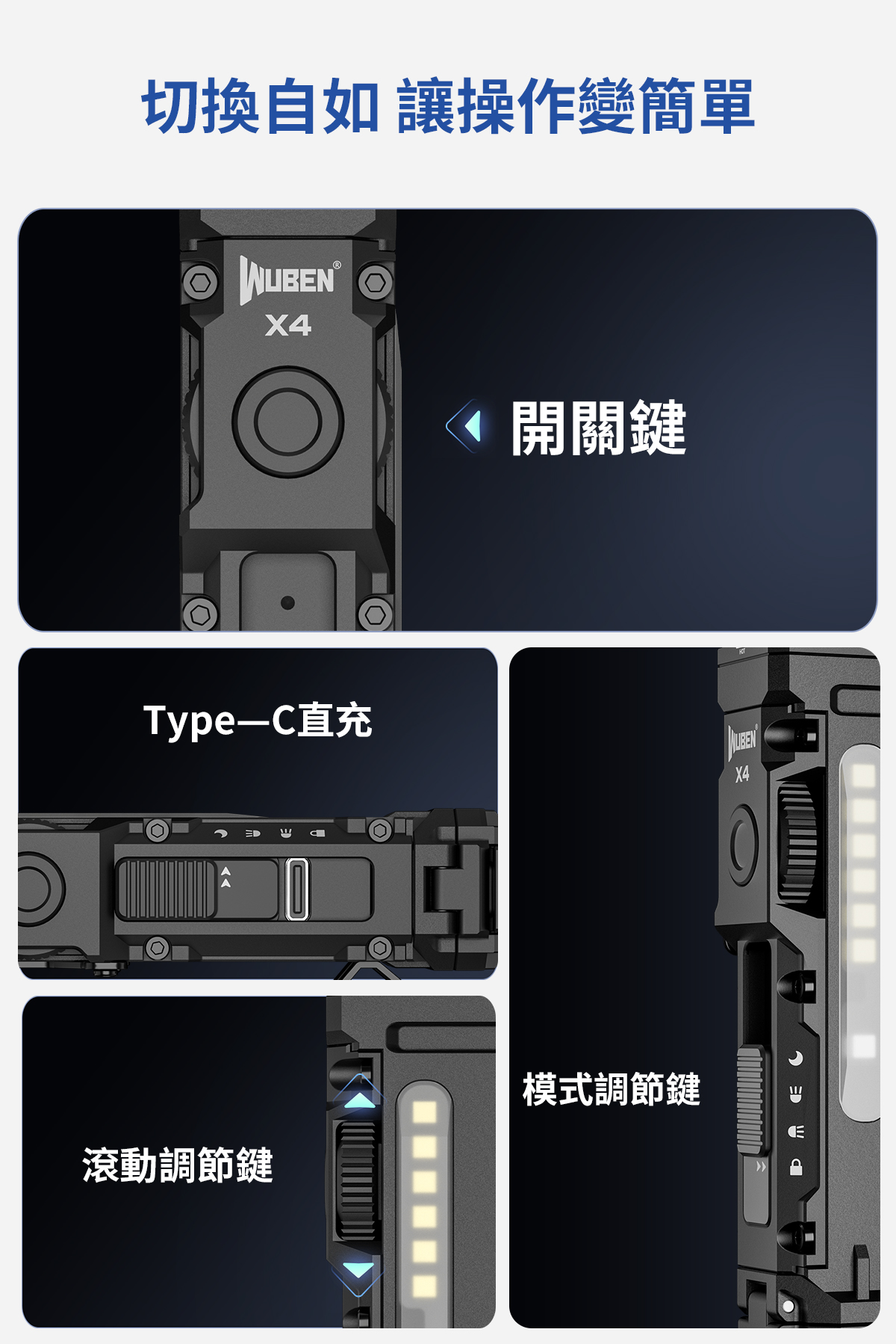 Wuben X4 輕量化多功能手電筒