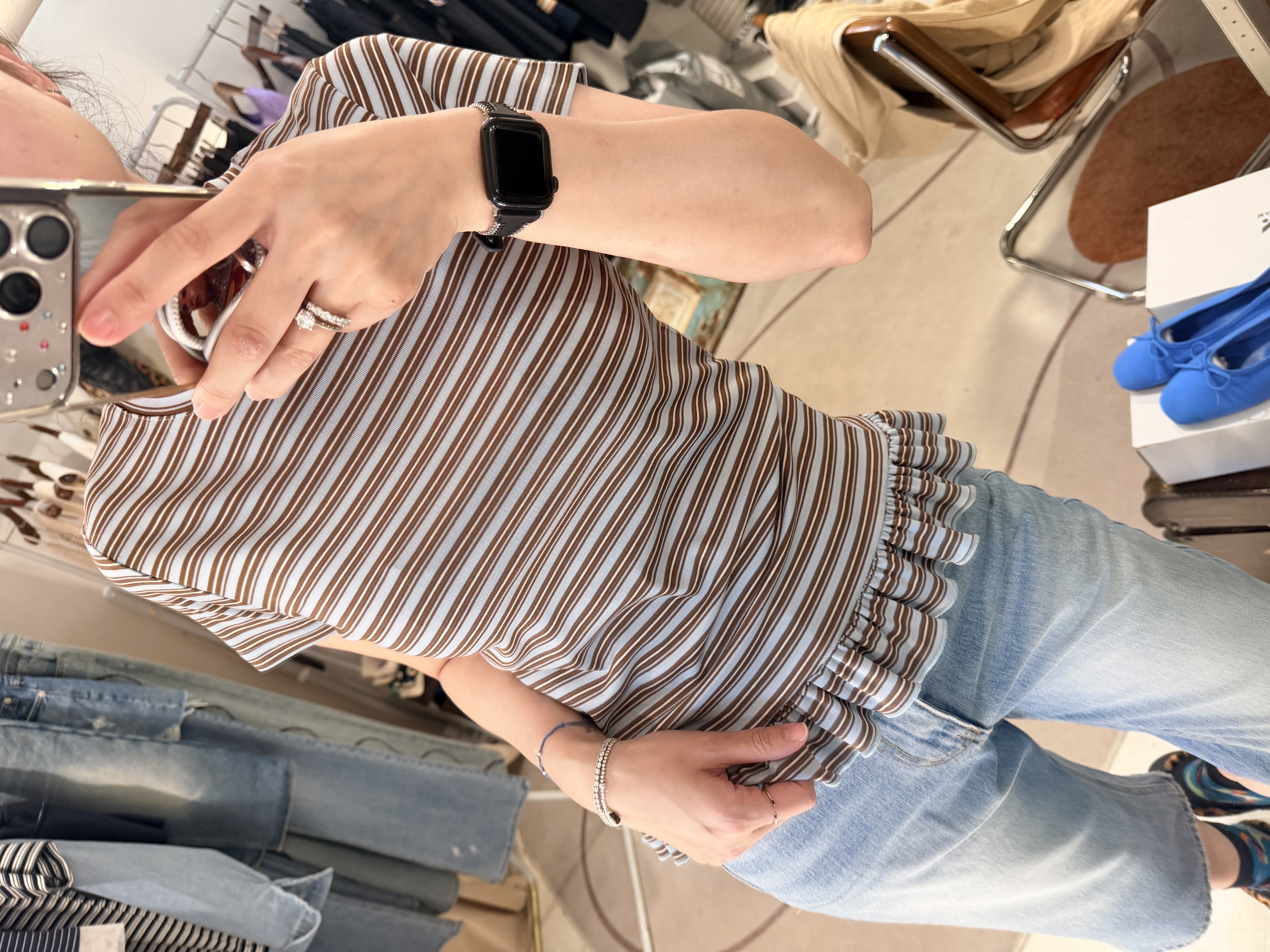 Stripe ruffle top