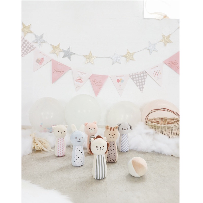 🇯🇵預訂 日本直送🇯🇵可愛動物棉花糖保齡球布藝玩具套裝1Y+