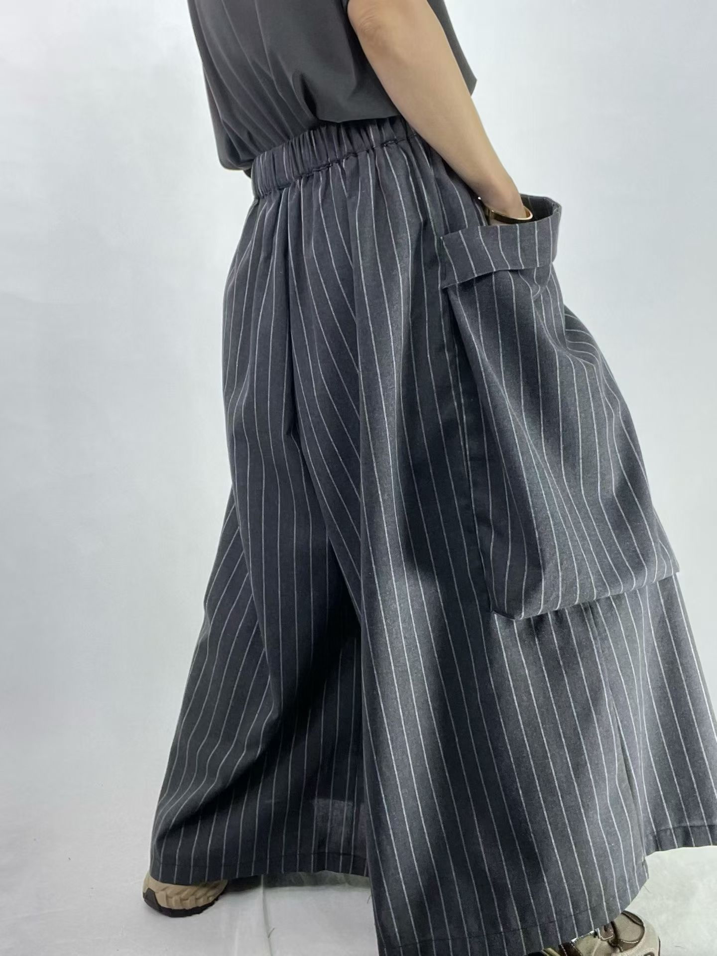 橡筋腰輕薄大袋褲