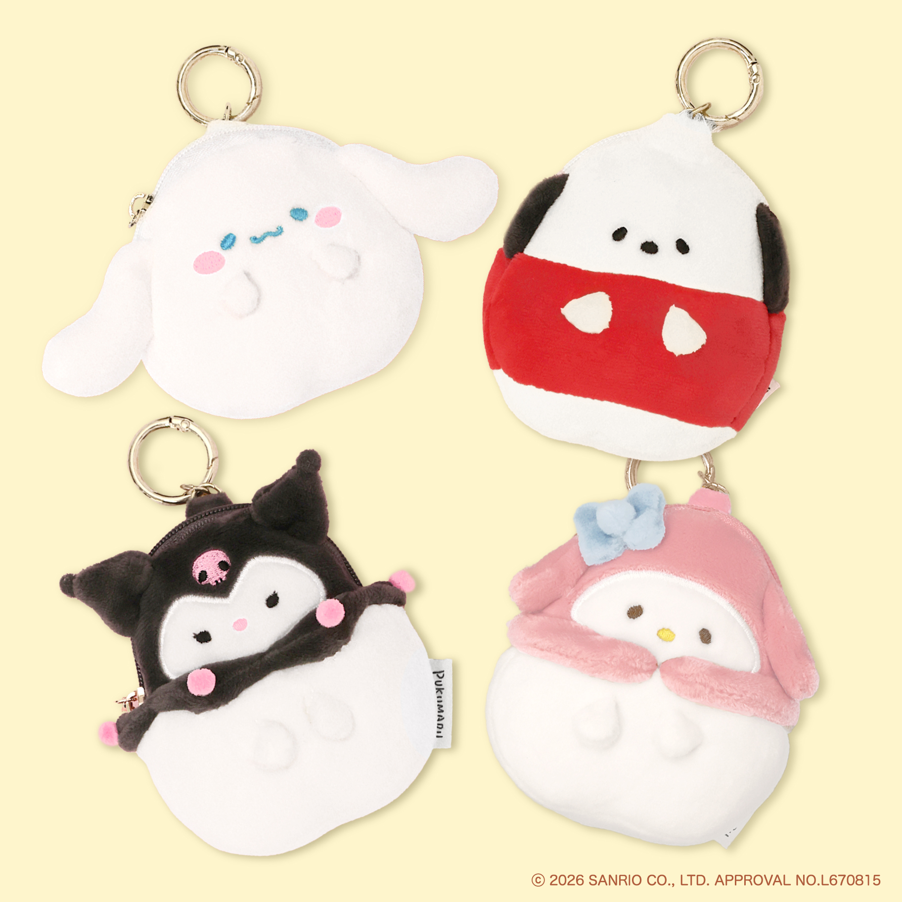 預訂 | 日本版 Sanrio 豆豉眼 肥嘟嘟拉鏈小袋