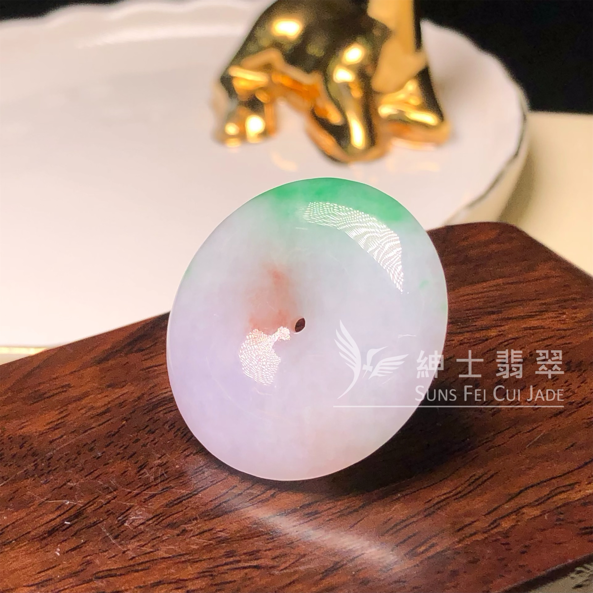 #B08576 三彩平安扣