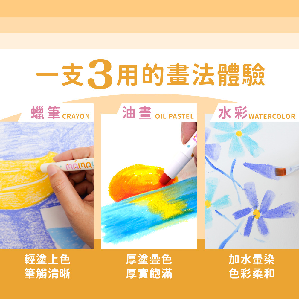 【mamayo】絲滑旋轉水蠟筆36色(附水彩筆)