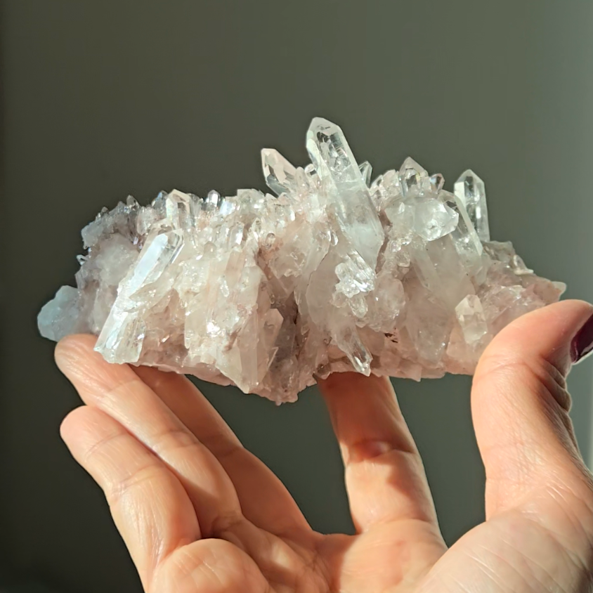 Pink Lemurian cluster with double terminations - LQ550