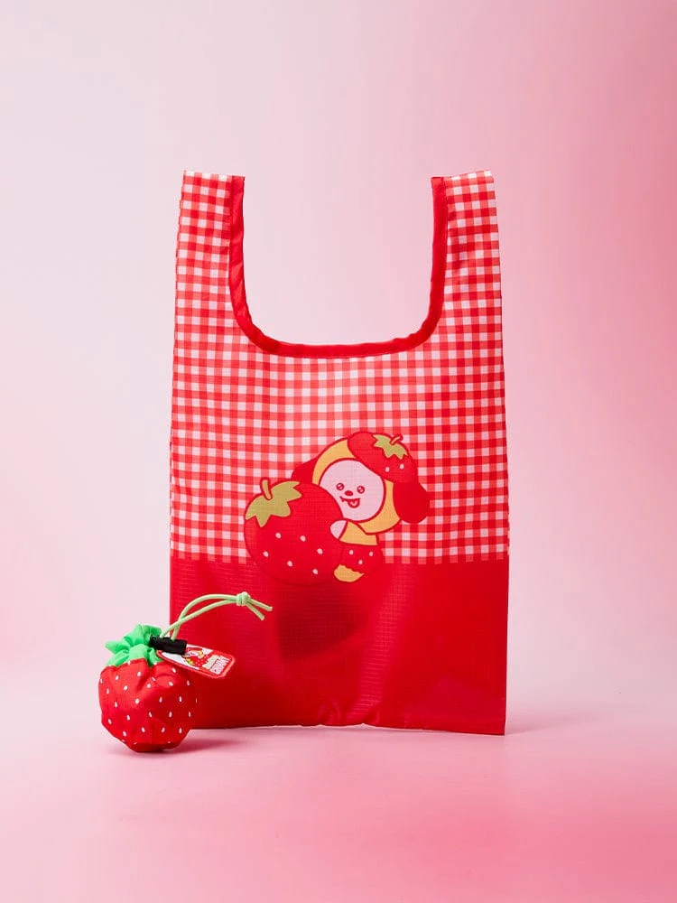 📦訂購 韓國代購 Line Friends BT21 POUCH MARKET BAG (STRAWBERRY PARTY) 摺疊式環保袋