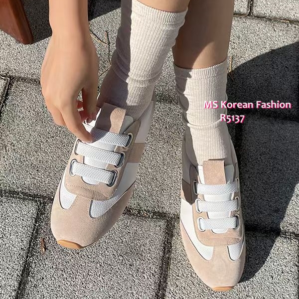R5137 韓國🇰🇷拼色真皮免綁帶sneakers