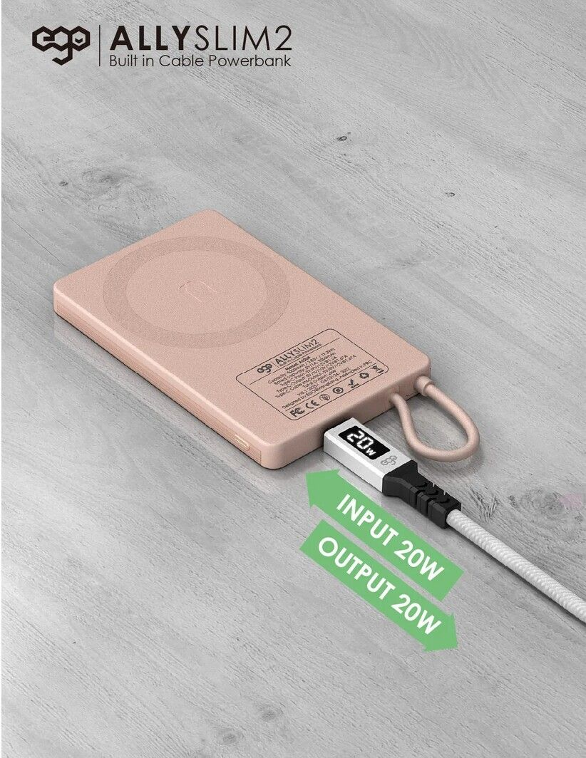 香港行貨 EGO AllySlim2@ 5000mAh 磁吸移動電源 - 鈦色 GOLD 