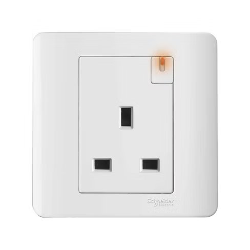 施耐德 ZENcelo 凝白 13A單蘇有掣有燈 插座