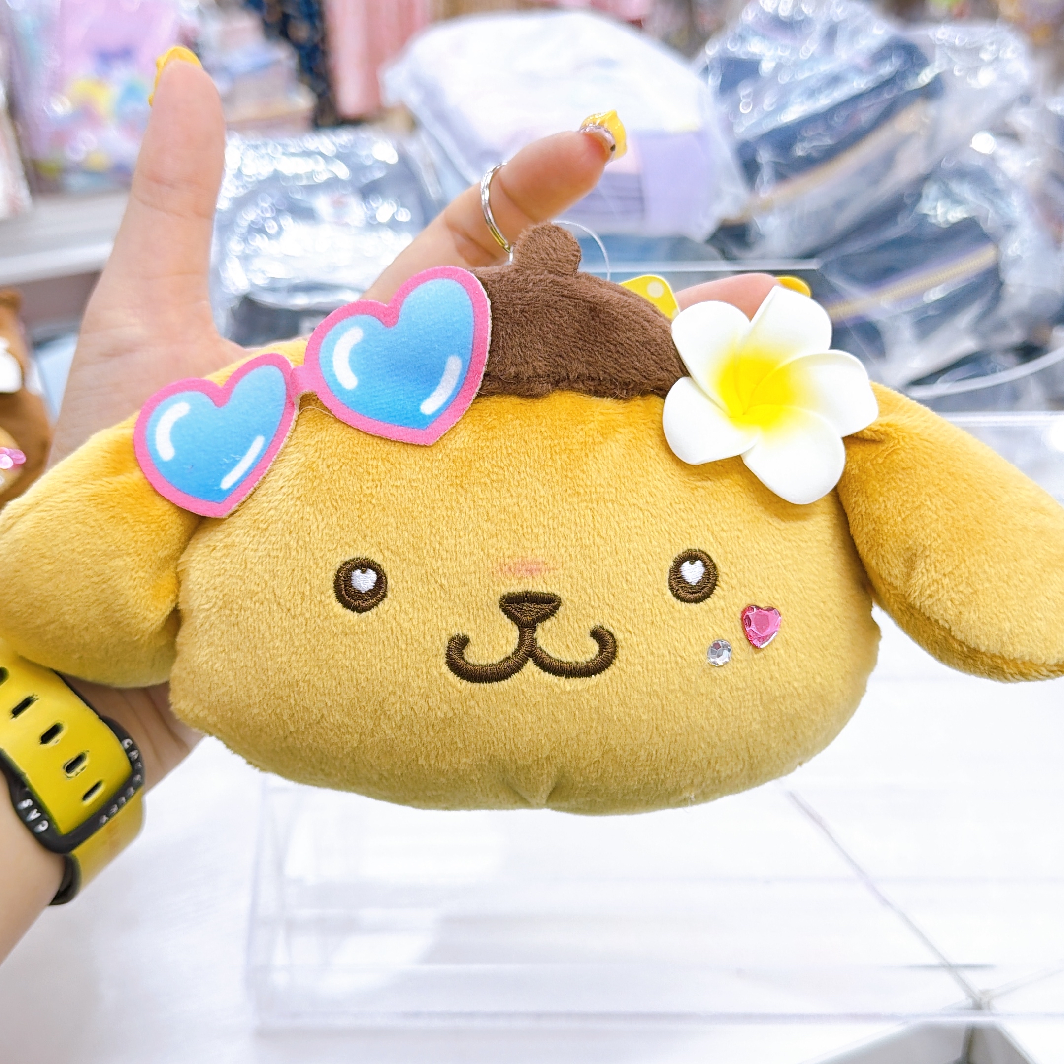 日本直送Sanrio 夏天黑皮泳裝系列 頭型伸縮卡套掛包散銀包