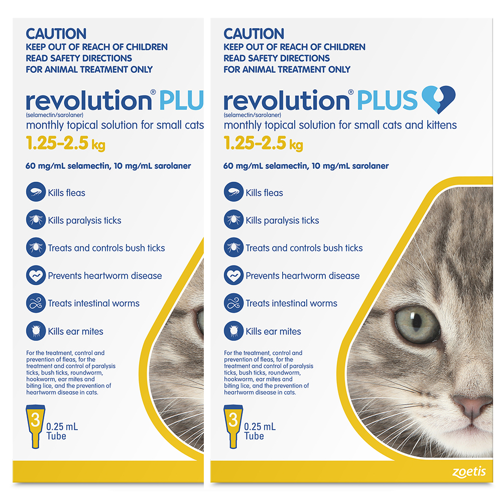 Revolution Plus For Kittens And Small Cats 1.25 - 2.5Kg (Yellow)