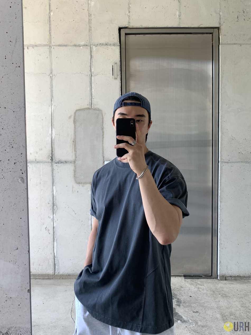 【100%保證韓國直送】Heavyweight Seam Pigment Washing 高磅數拼接落肩Oversize短袖Tee 👕 [5 color] RL115173