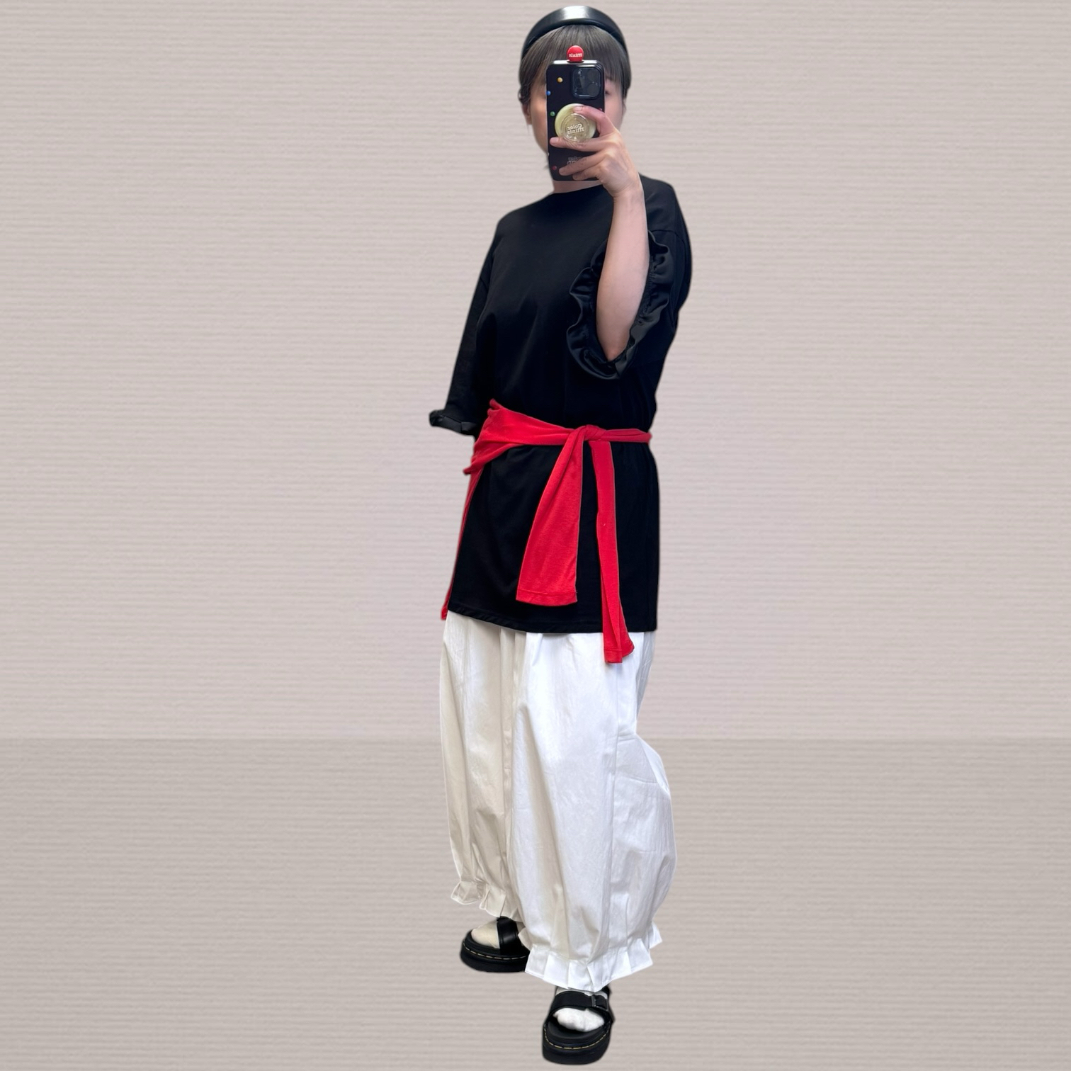 221102 ruff 手袖Tee  胸 118 Hip 116 長 80