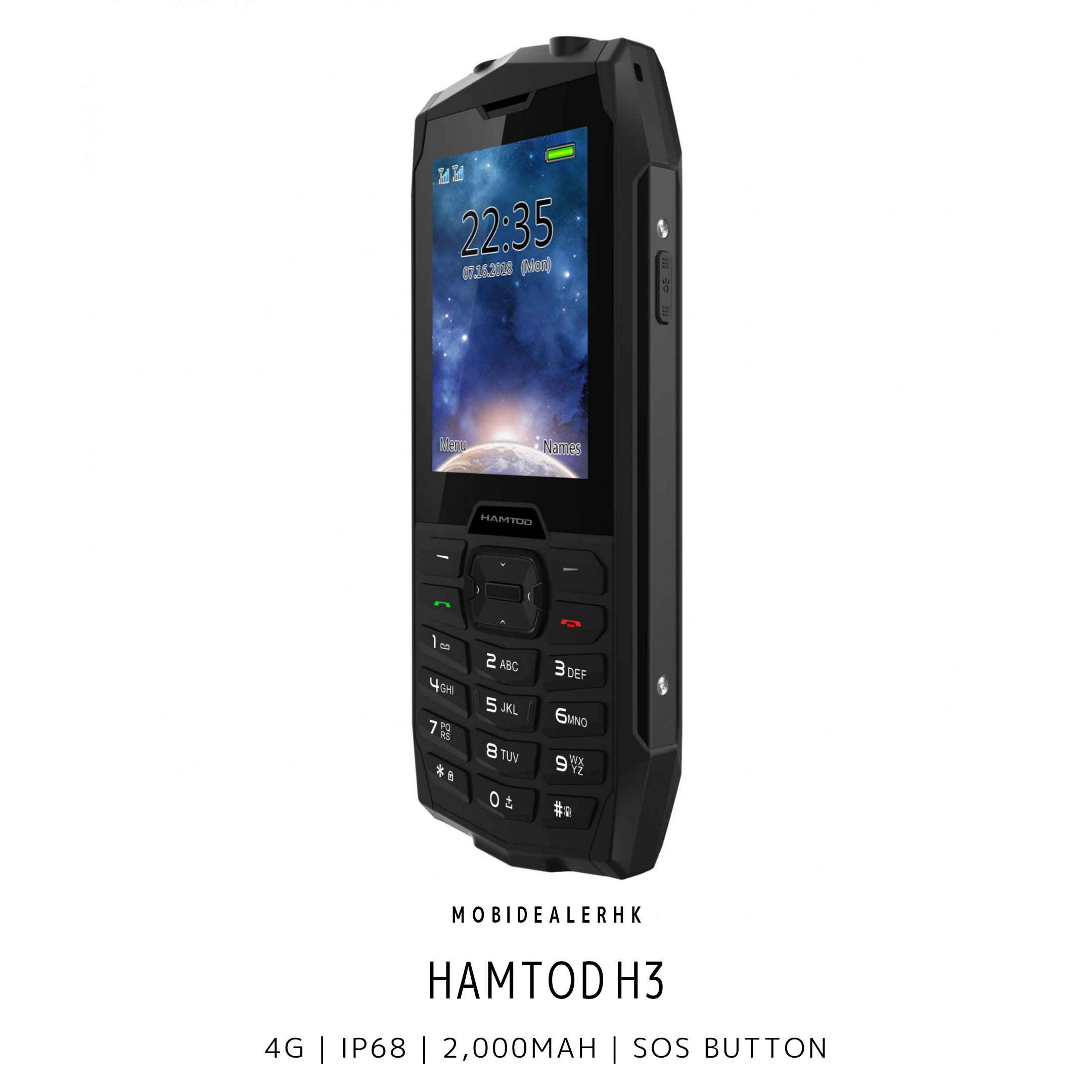 Hamtod H3 | 4G | 功能手機 | 三防老人機 | IP68 | SOS一鍵求救 | 2000mAh大電量