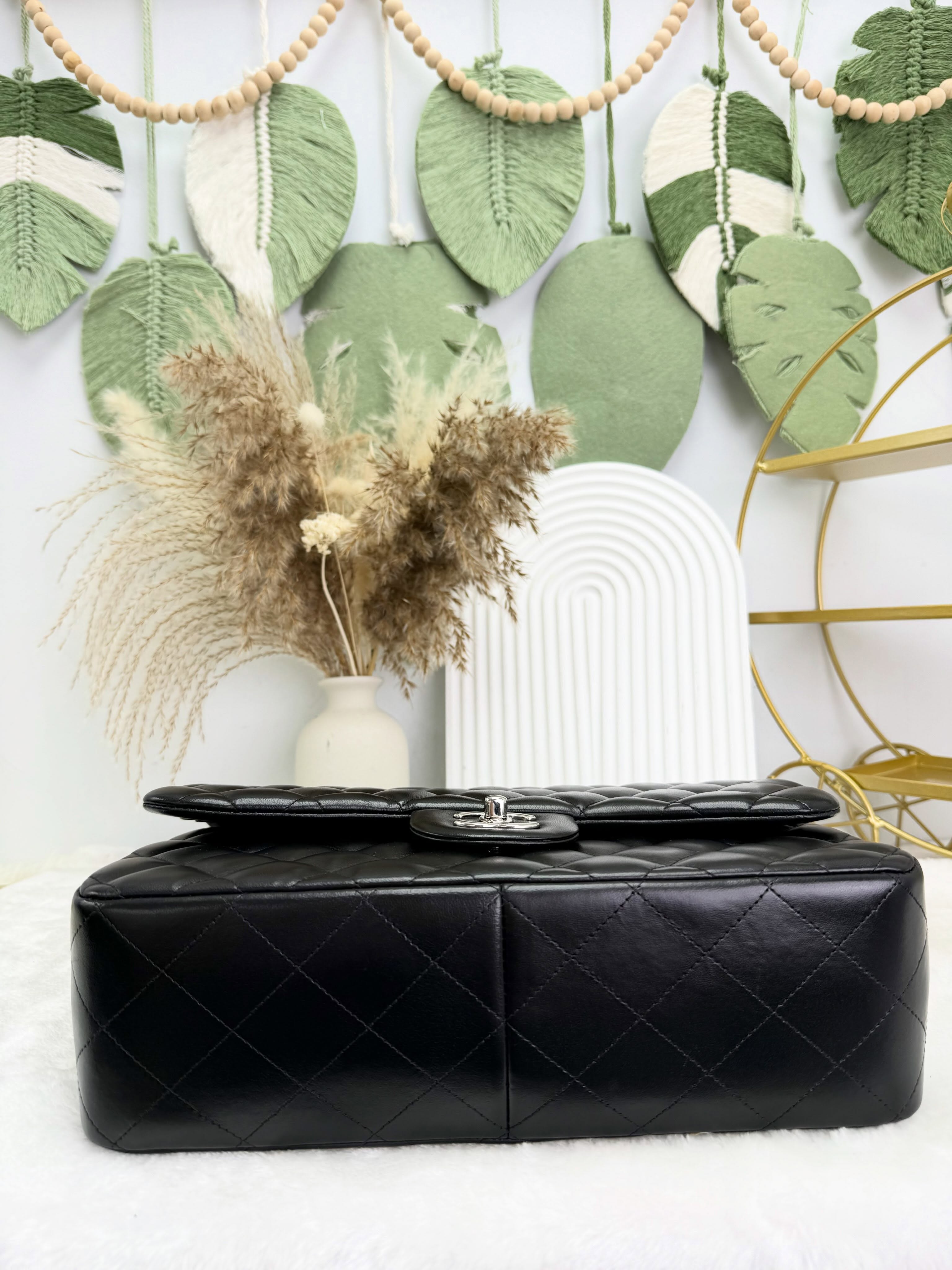 👜 PRE OWNED 🛍️CF30 黑銀羊皮 有塵袋有單有盒🖤