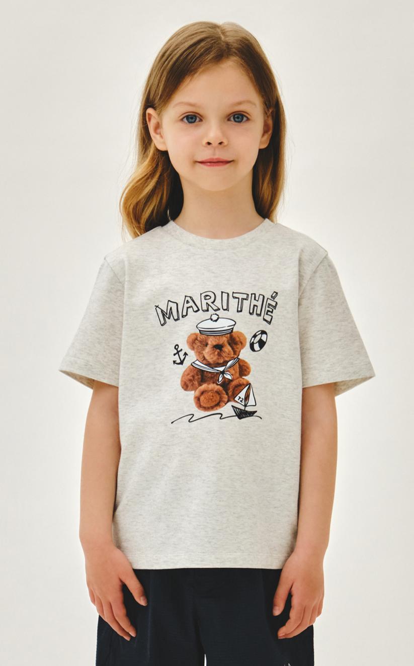 Ⓜ️ fg kids款 bear regan tee 折扣優惠 白/oatmeal / navy Size 100-150