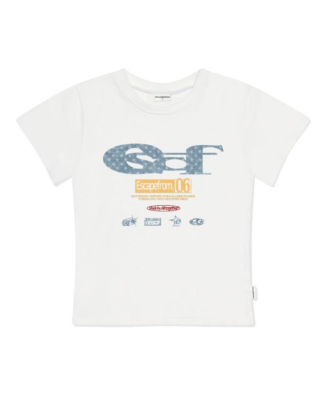 🇰🇷訂購｜ESCAPEFROM｜ Collage Print Slim Fit Short Sleeve