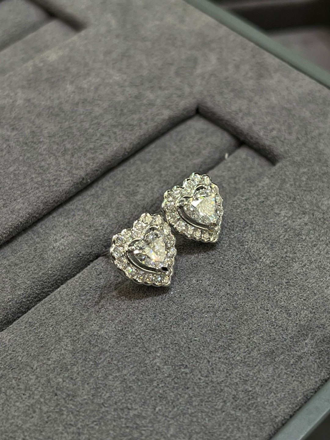 18K培育鑽石耳環