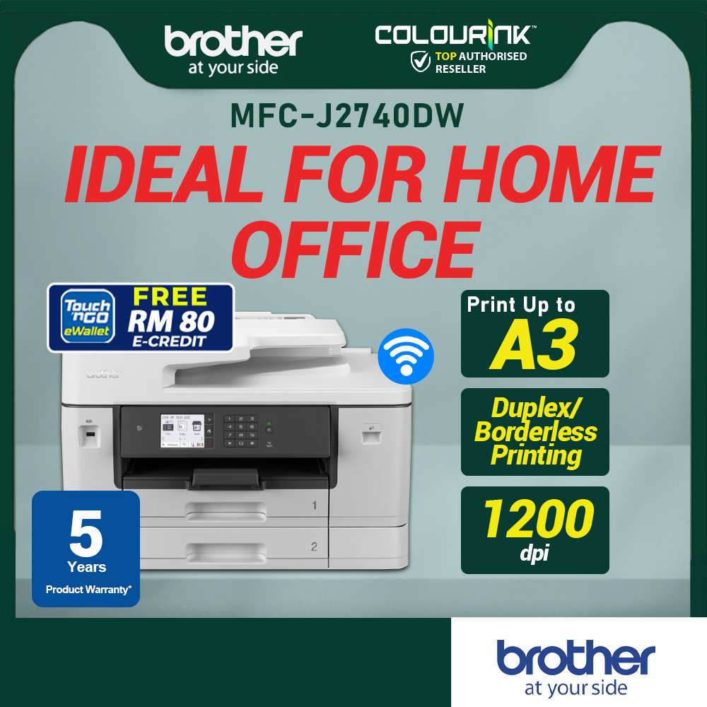 Brother MFC-J2740DW A3 Print A4 Scan Copy Colour Inkjet AIO Printer Wifi Duplex ADF MFC-J2730DW L14150 IX6780 7740 7720