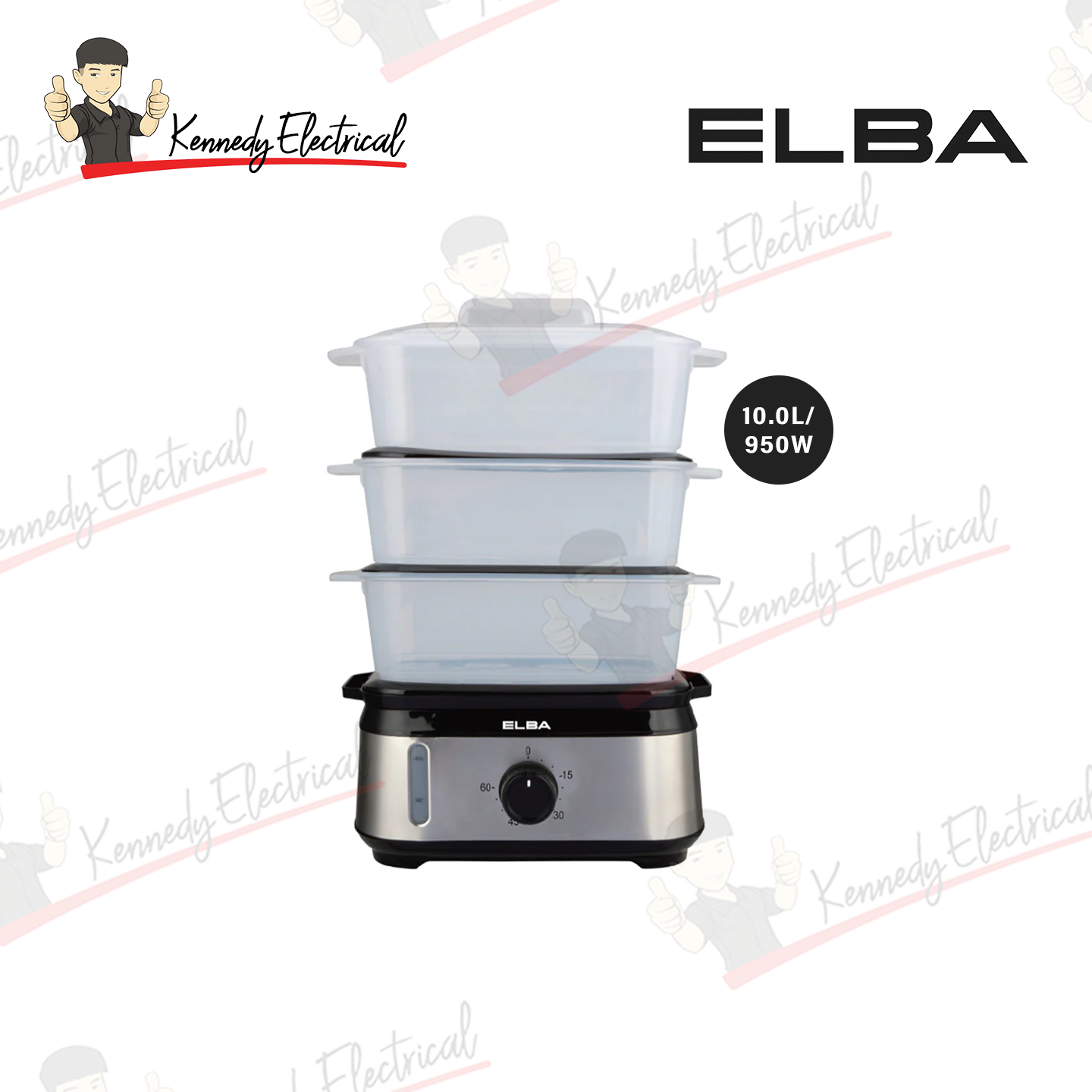 Elba 10L Food Steamer - 3 Detachable Layers EFS-M1038(SS)