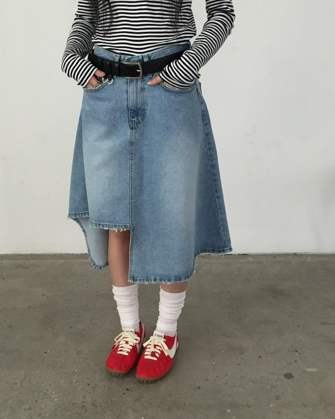 不規則腳牛仔裙