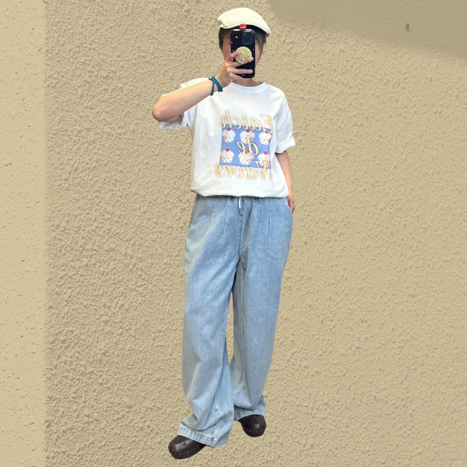 221183 全橡筋腰洗水牛仔褲