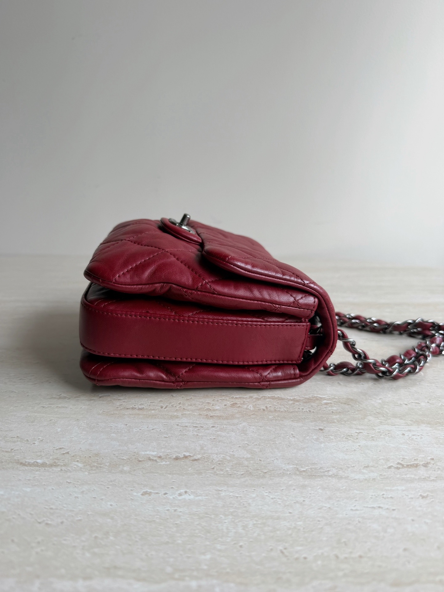 【預訂貨品】Chanel酒紅色泡芙方胖子