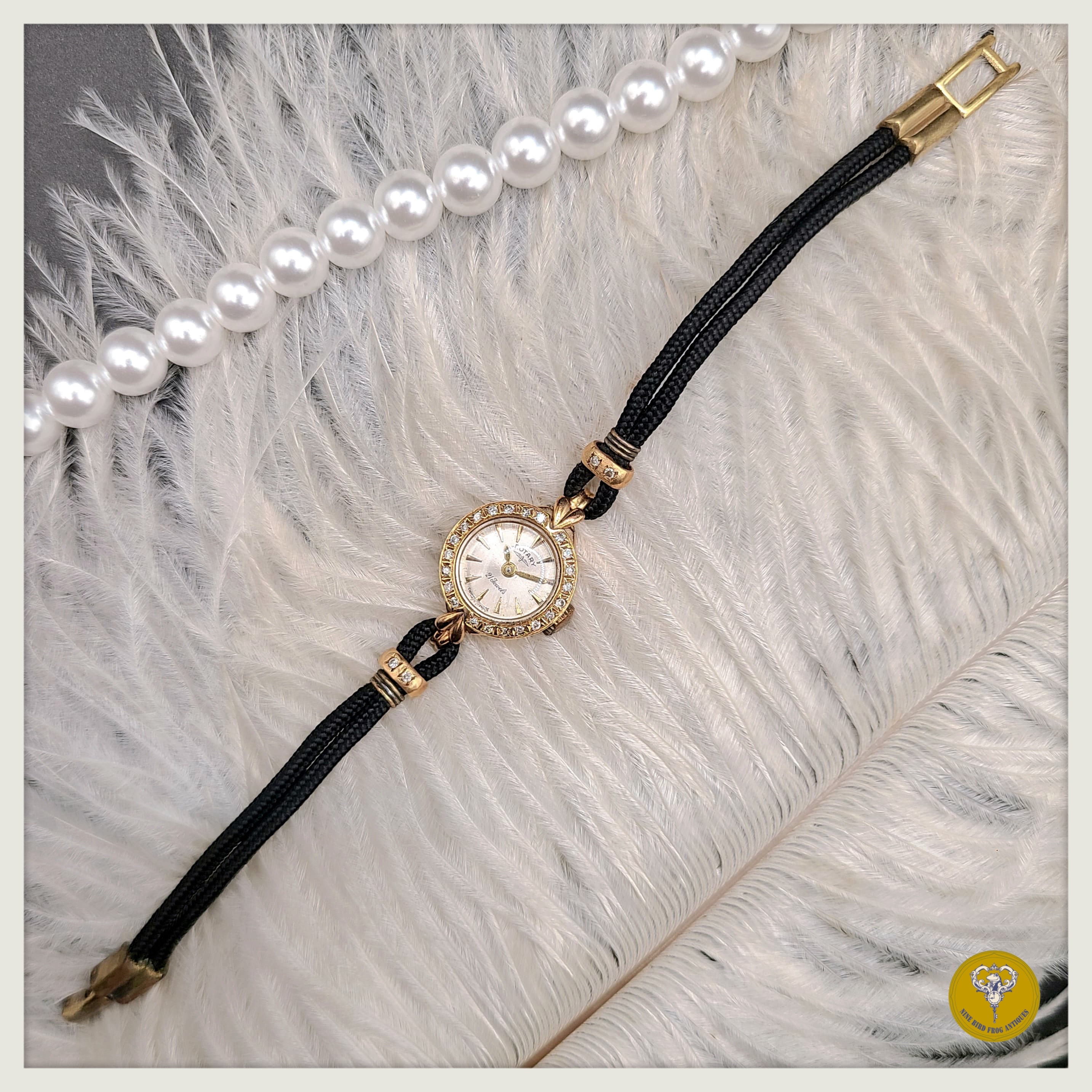 50年代ROTARY 鑽石9K金機械錶