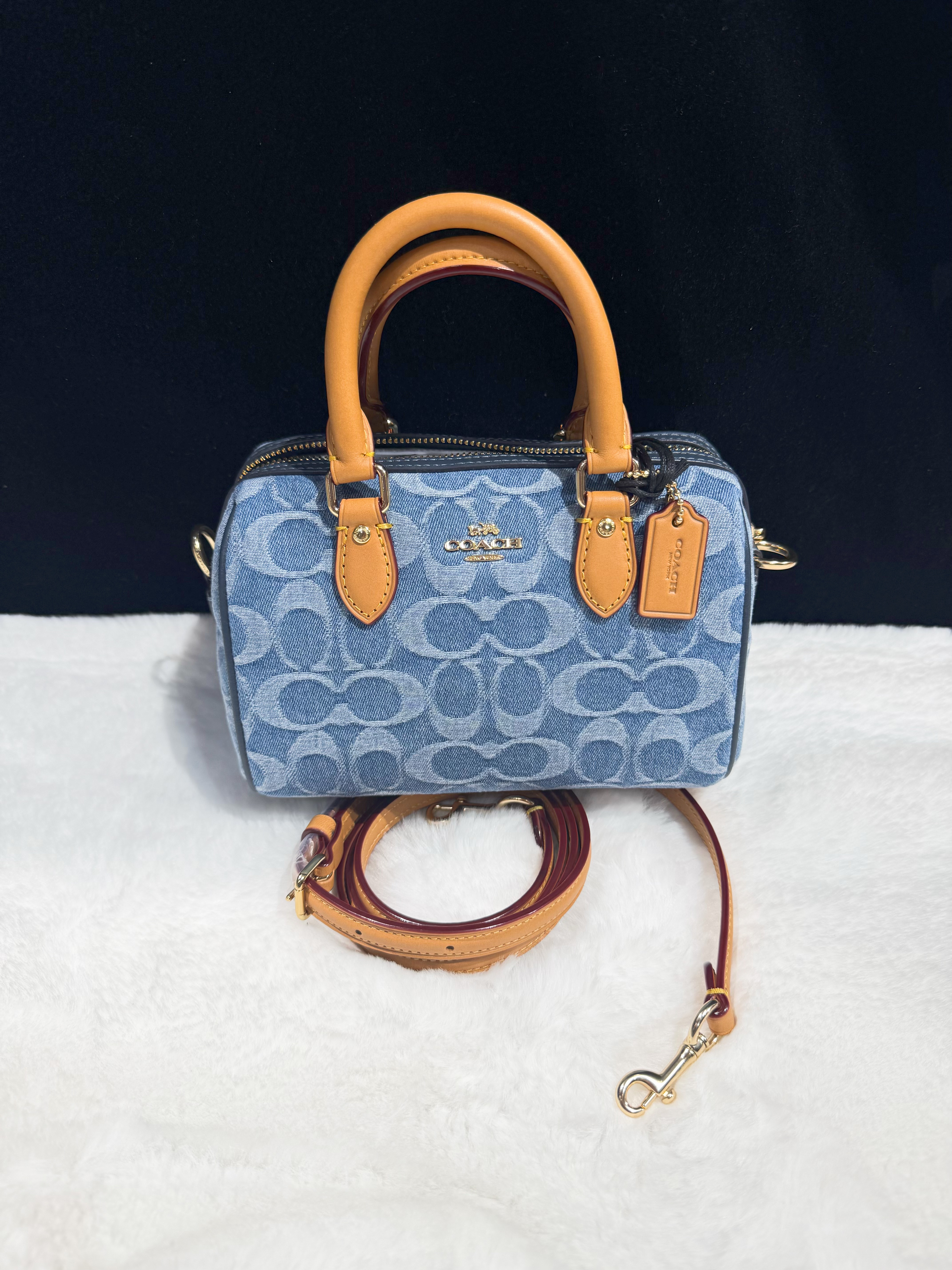 Coach Rowan mini bag denim/light blue