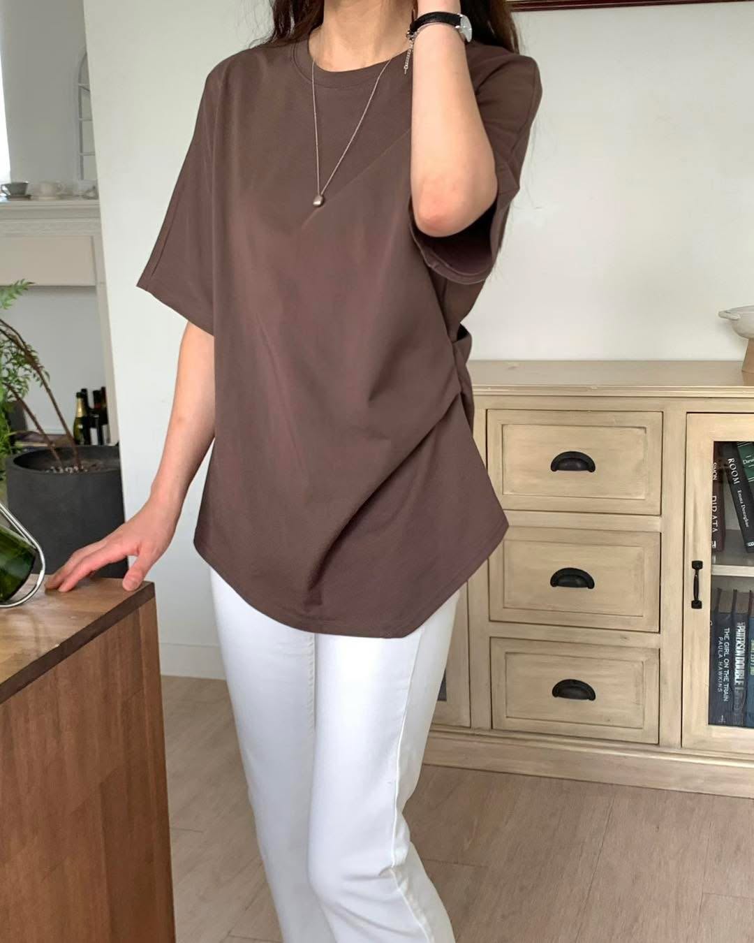側邊抓褶 Tee 
