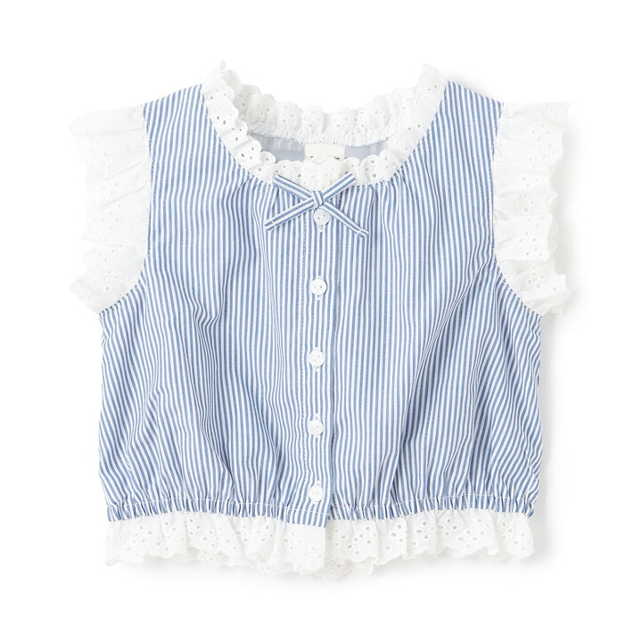 🇯🇵預訂 日本直送🇯🇵 Petit Main 三色優雅蕾絲條紋波點上衣