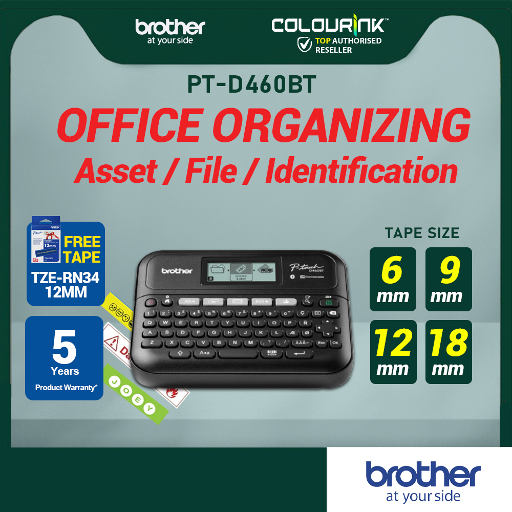 Brother P-Touch PT-D460BT Portable Label Maker Sticker Price Tag Barcode Qr Code PT D210 LW K400 PT-H110 H110