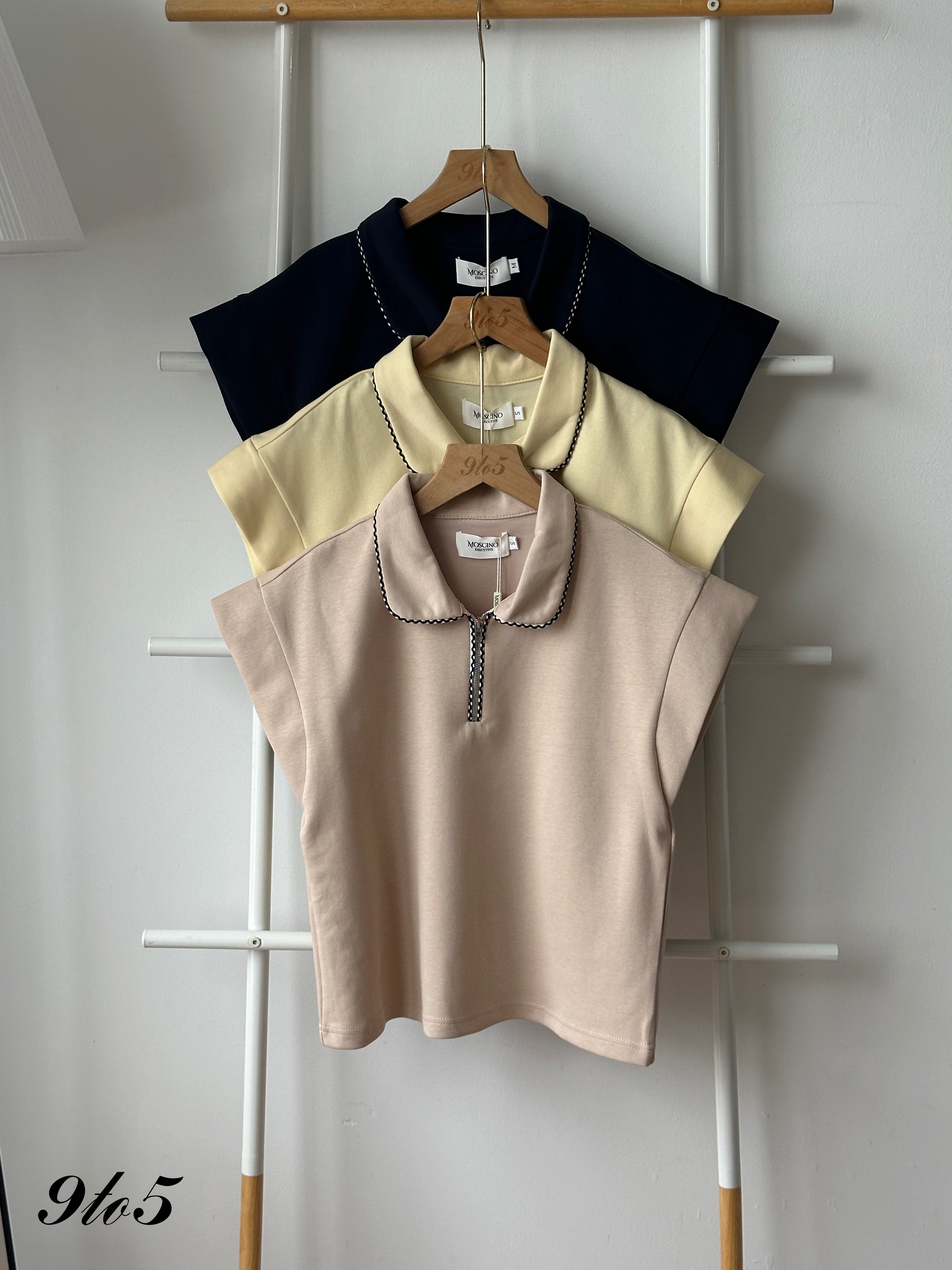 T4389 Cape Sleeve Polo Top - 3 Colors 