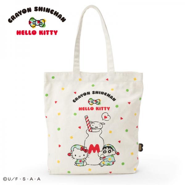 🎌日本直送🎌蠟筆小新x Hello Kitty 厚身帆布則孭袋 