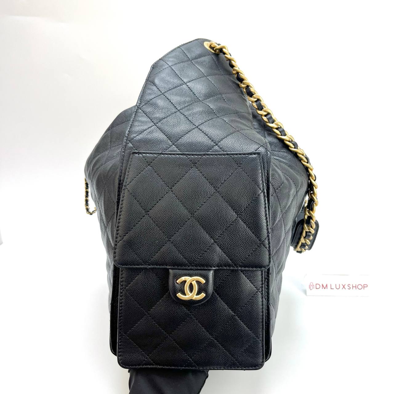 Chanel Black Caviar Large 25 Bag GHW (Microchip)