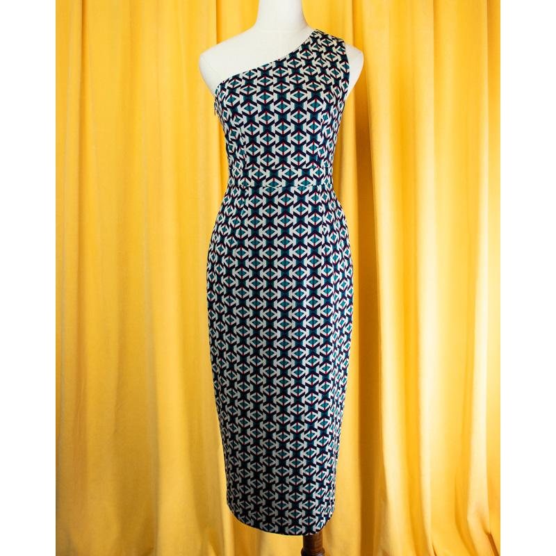 （SOLD OUT）- 1980s Inspired One Shoulder Summer Dress - Exotic Giorgia Dress (FM159)