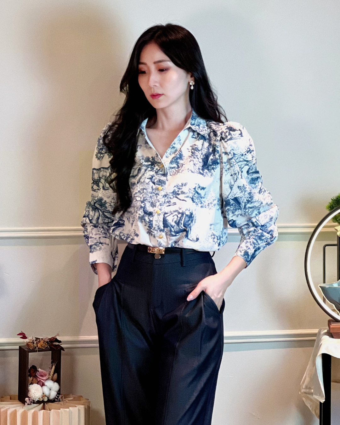 5111 Heloise Long Sleeve Chiffon Blouse