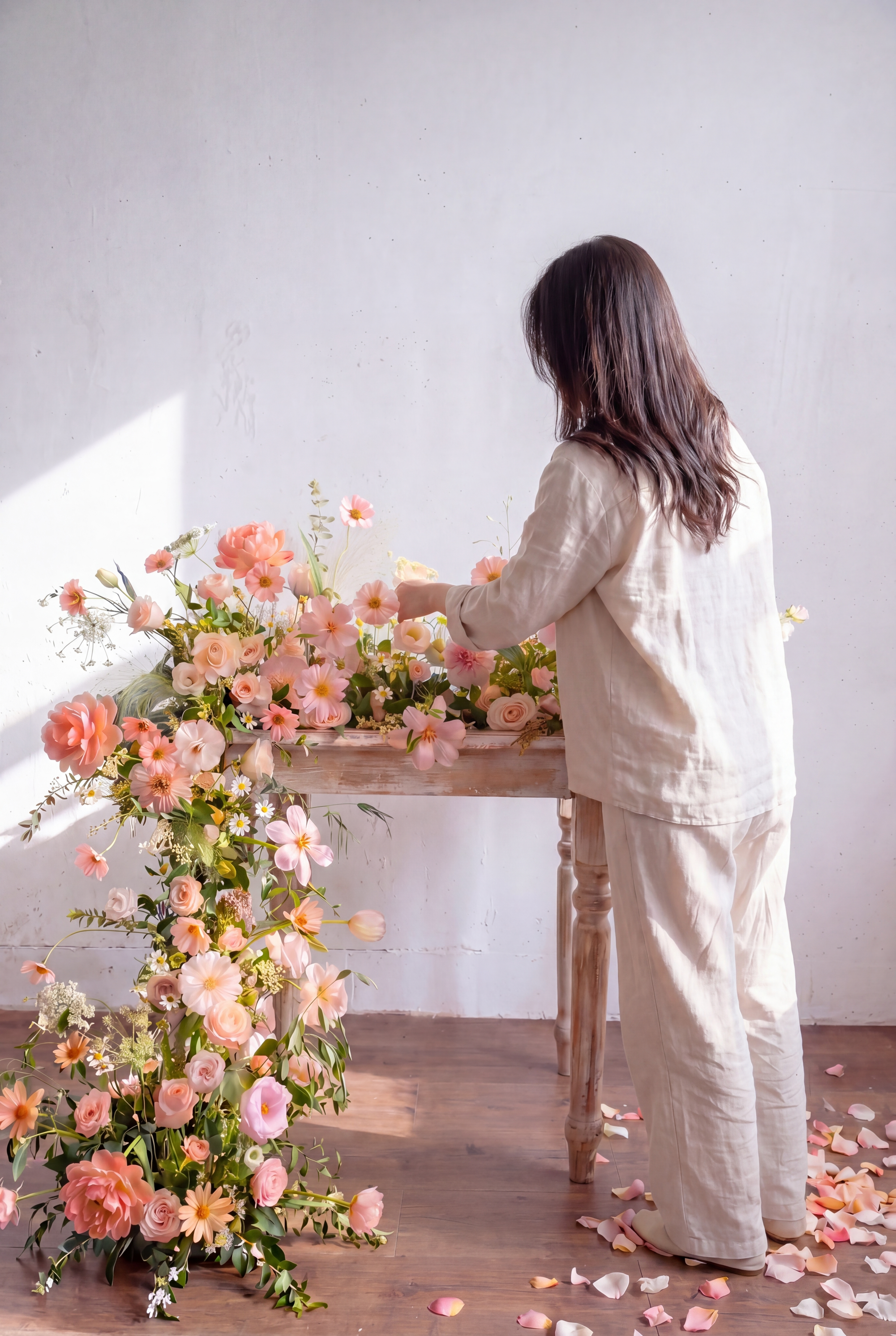 ❣️Deco Class -  Waterfall Table Arrangement - Peonies Fantasy 