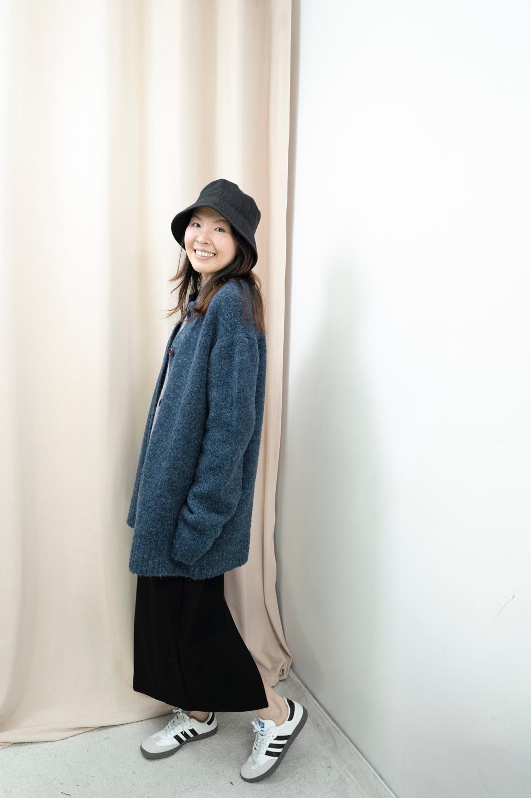 排扣造型大冷衫（藍色）