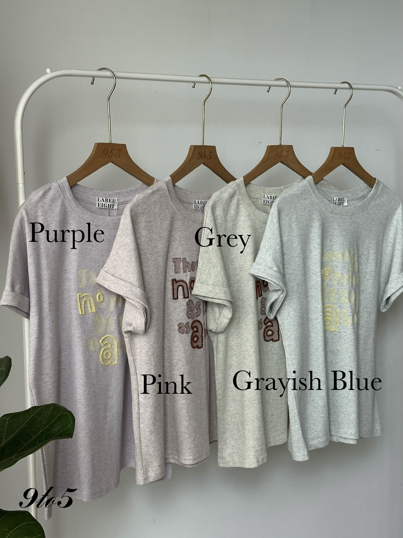 T4062 Embroidery Wording Tee - 4 Colors