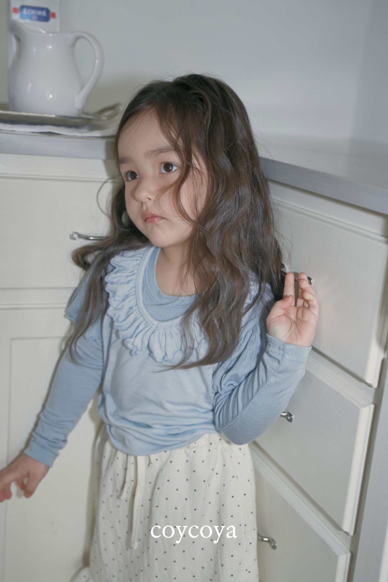 🌸預訂 韓國直送🌸🇰🇷COYCOYA兩色彈性翼形褶皺長袖上衣