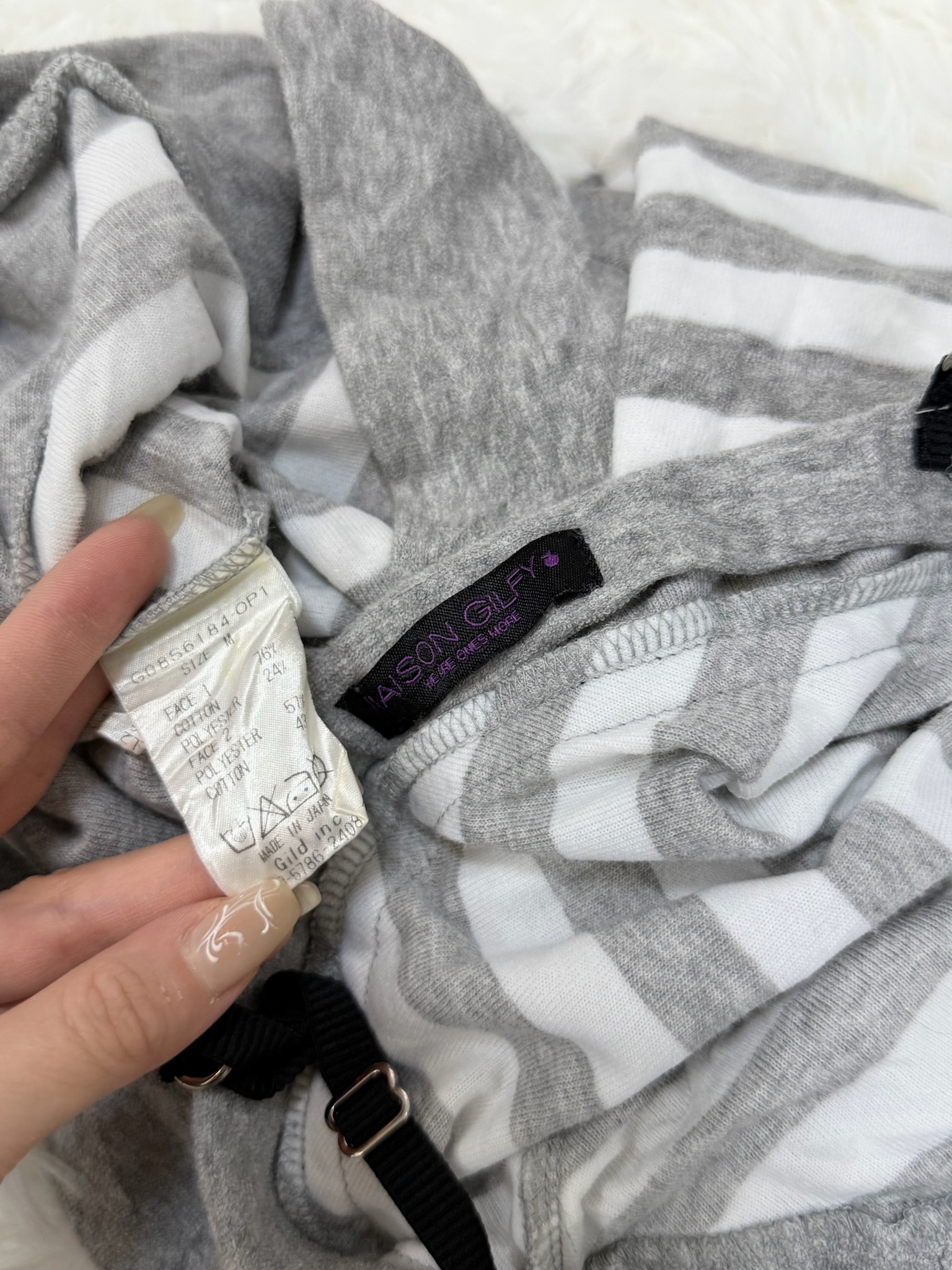 Gray Stripes Babydress with Pockets